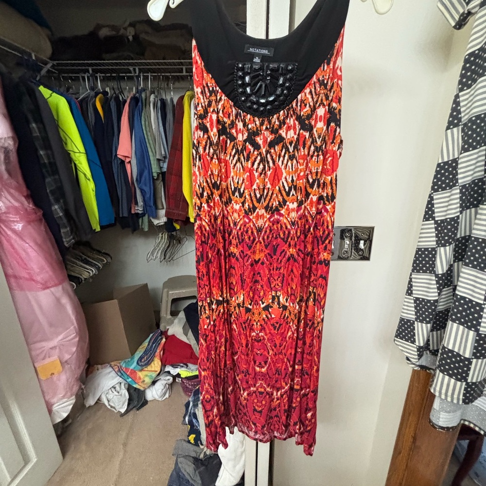 Notations Colorful Patterned Sleeveless Dress xl NWOT